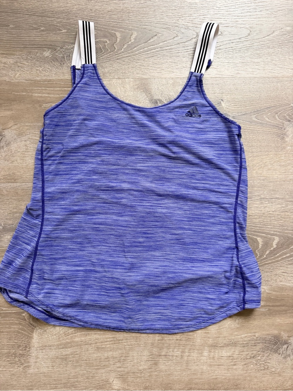 Adidas Purple Space-Dye Training Tank with Striped Straps